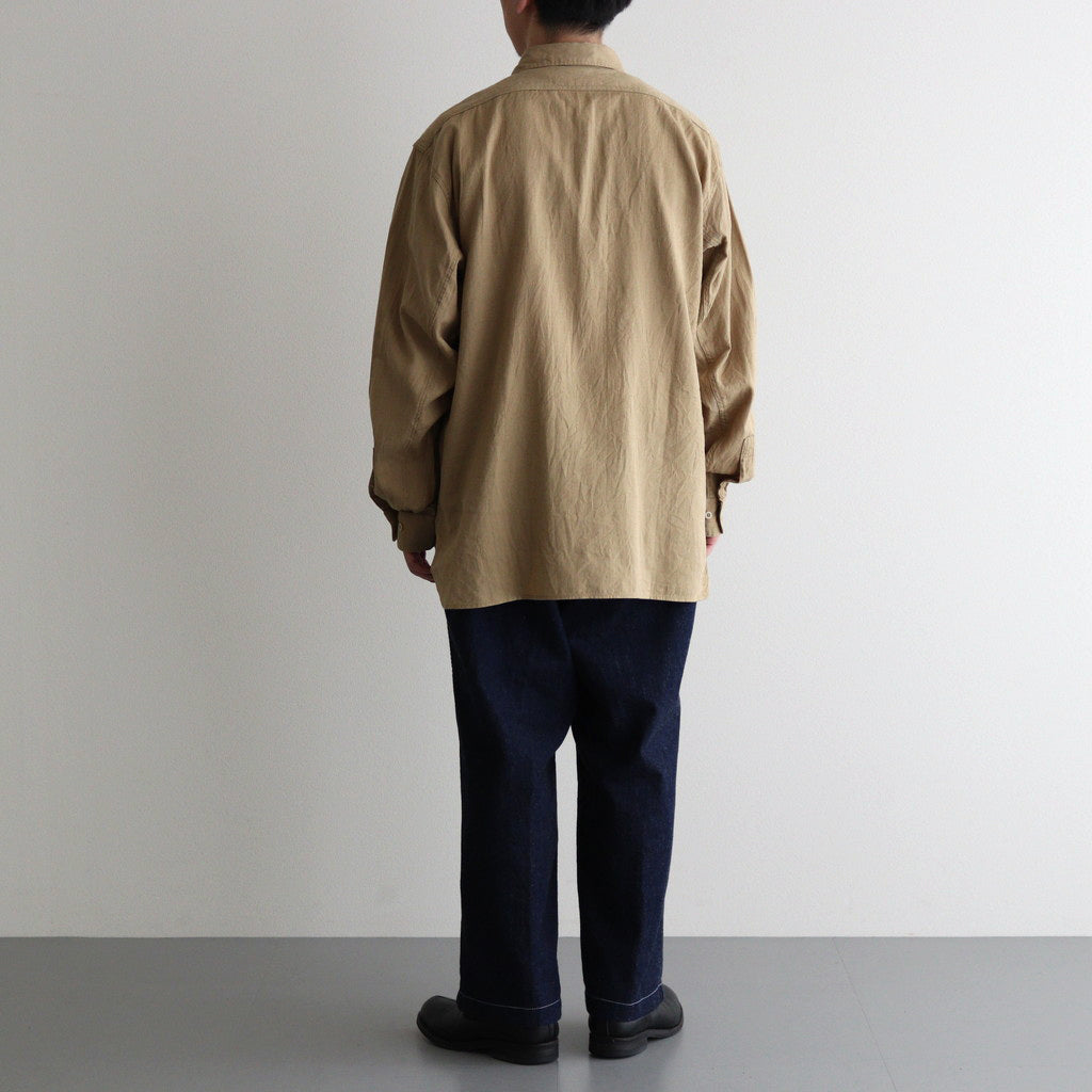 C/L HALF ZIP LS SHIRT #KHAKI BEIGE [PMAS-LS02]