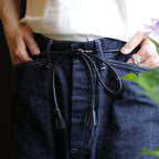 LEATHER STRING BELT #BLACK [241OJ-AC05]