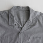 SHORT SLEEVE OPEN COLLAR SHIRT #BLACK STRIPE [SH-WLRS-005]