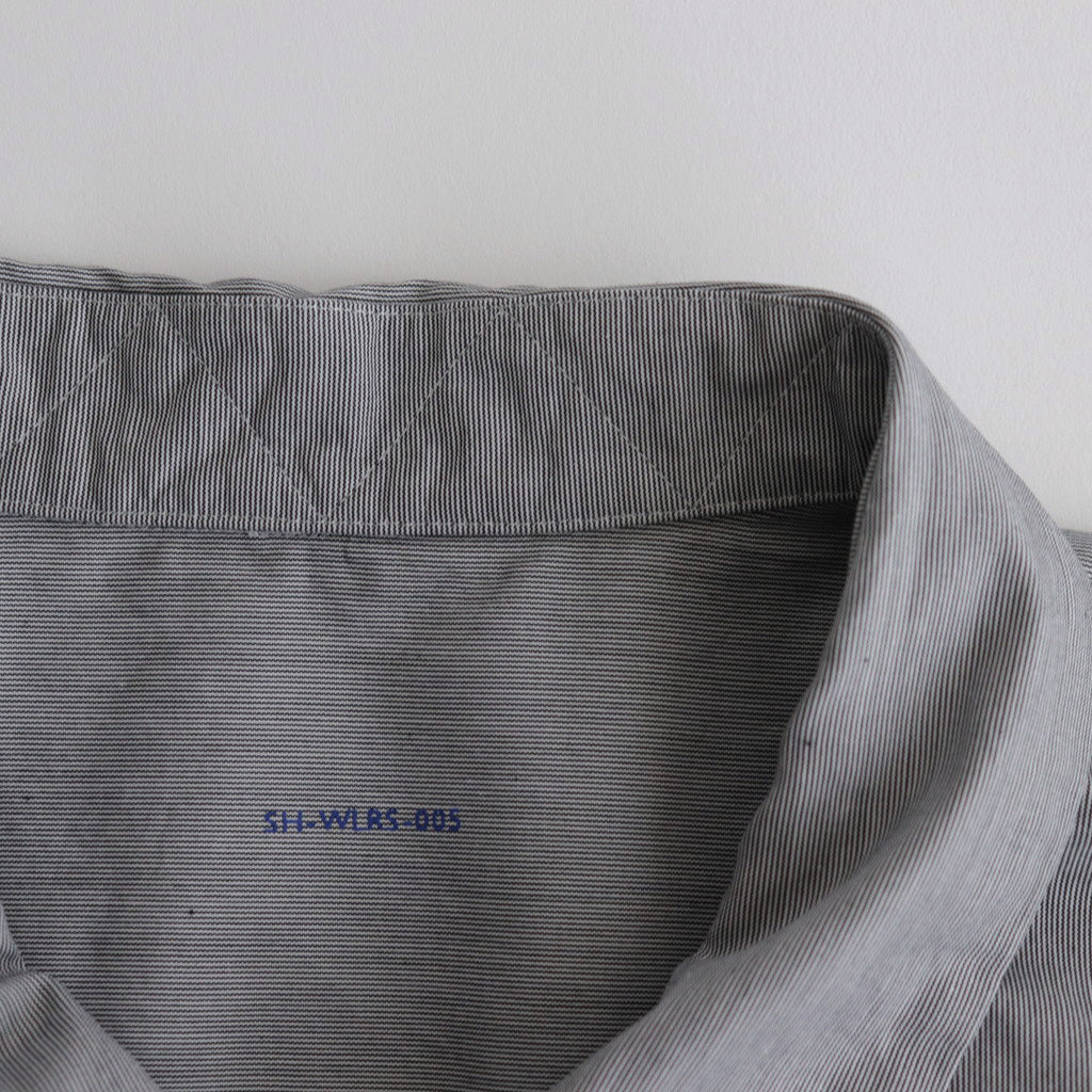 SHORT SLEEVE OPEN COLLAR SHIRT #BLACK STRIPE [SH-WLRS-005]