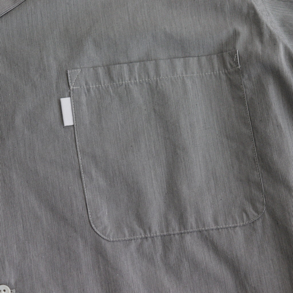 SHORT SLEEVE OPEN COLLAR SHIRT #BLACK STRIPE [SH-WLRS-005]