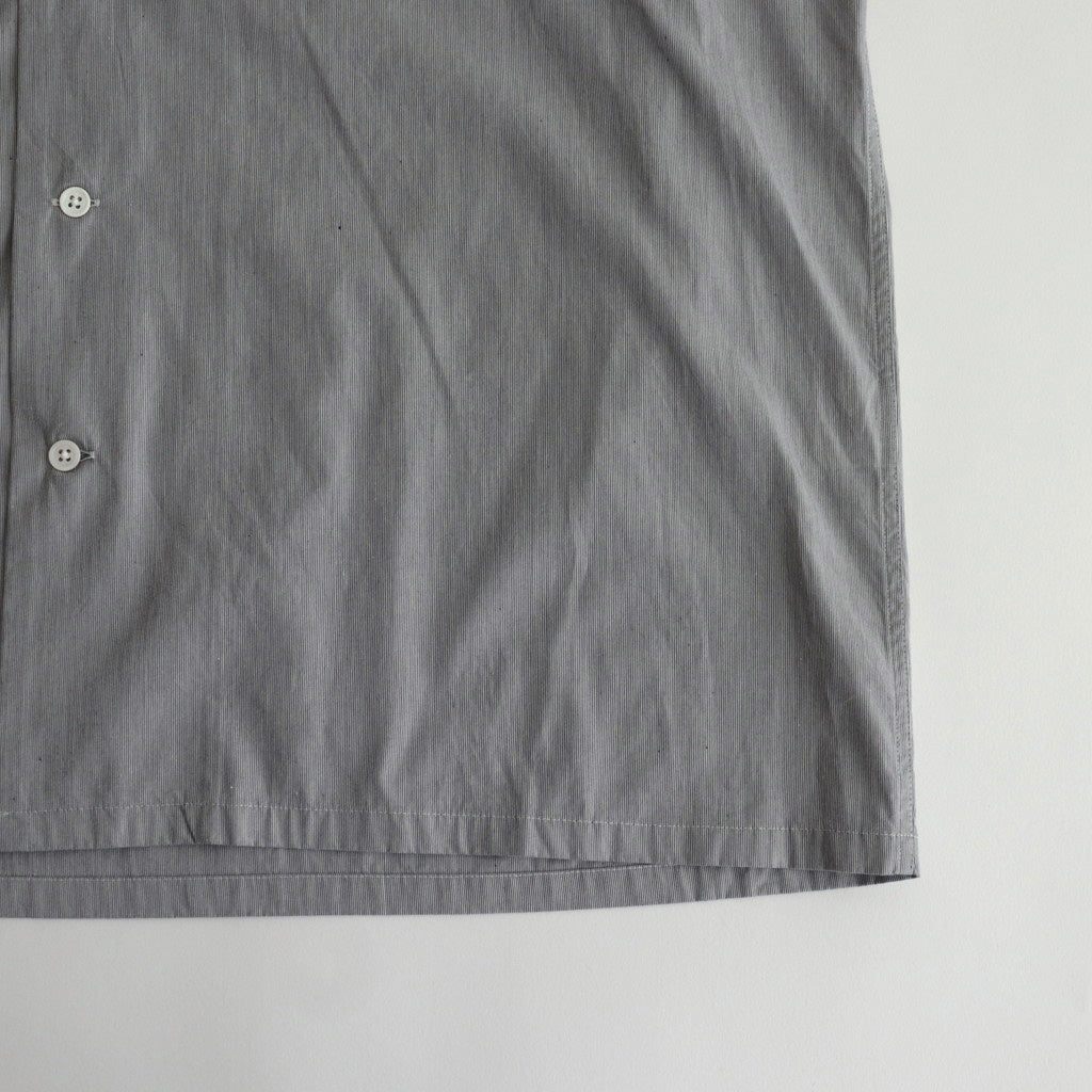 SHORT SLEEVE OPEN COLLAR SHIRT #BLACK STRIPE [SH-WLRS-005]