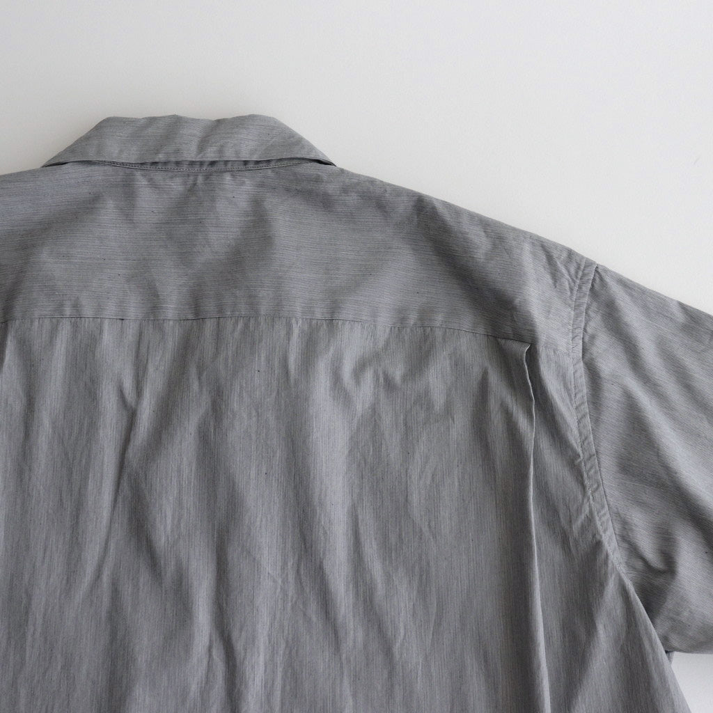 SHORT SLEEVE OPEN COLLAR SHIRT #BLACK STRIPE [SH-WLRS-005]