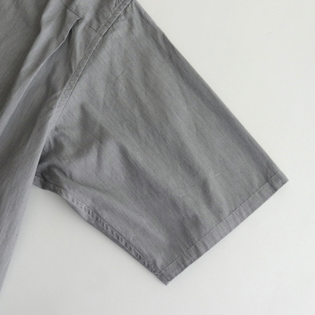 SHORT SLEEVE OPEN COLLAR SHIRT #BLACK STRIPE [SH-WLRS-005]