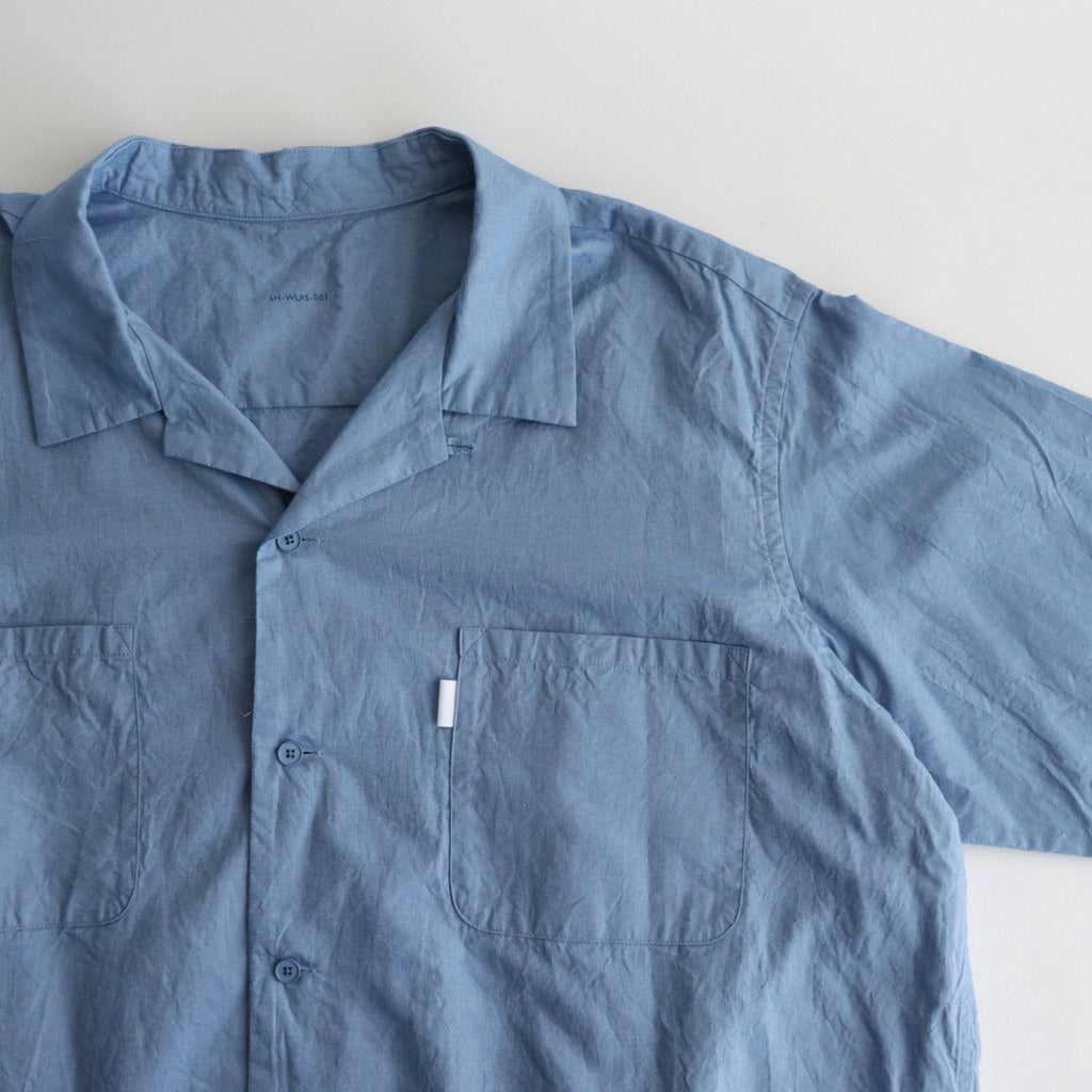 SHORT SLEEVE OPEN COLLAR SHIRT #BLUE [SH-WLRS-003] – Diffusion