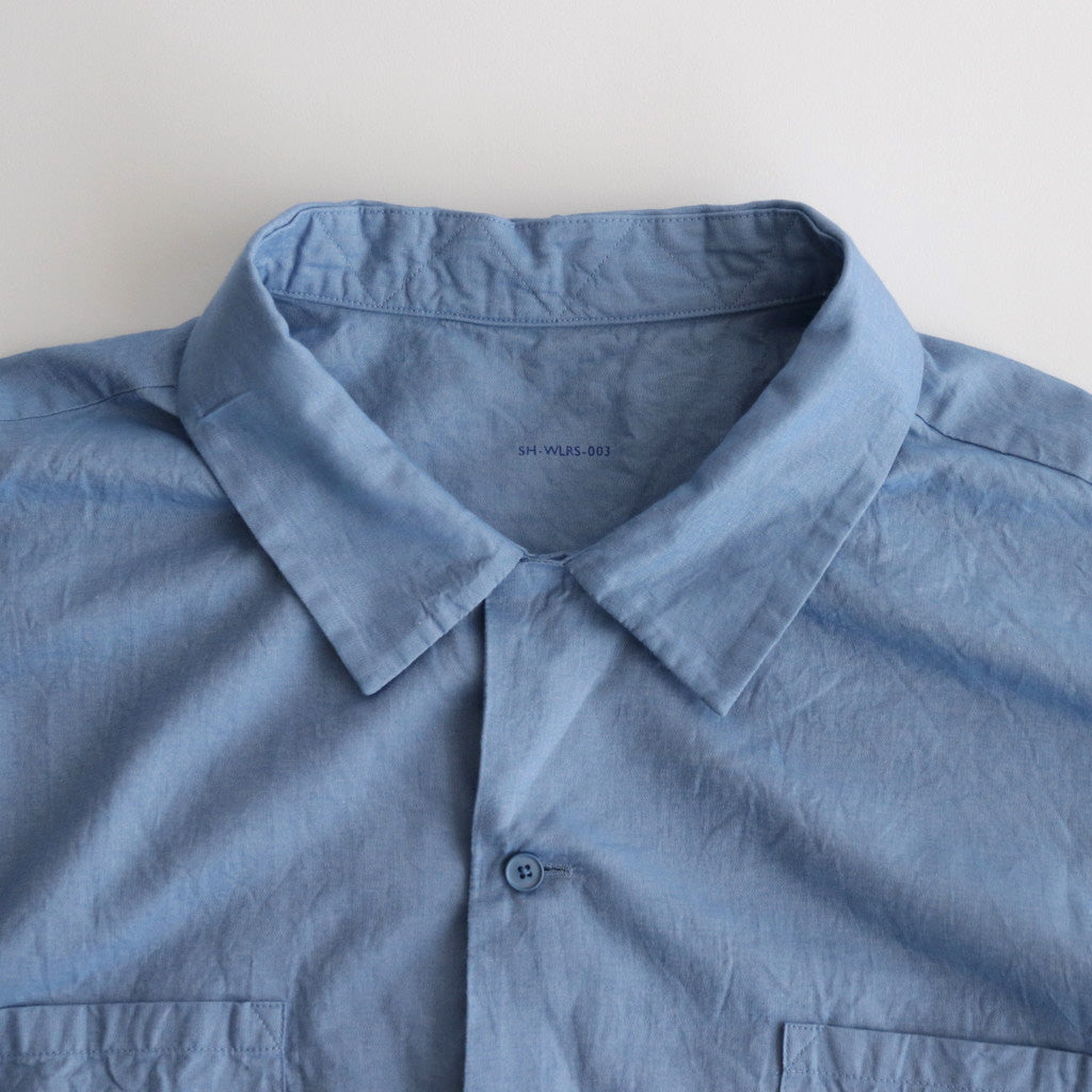 SHORT SLEEVE OPEN COLLAR SHIRT #BLUE [SH-WLRS-003] – Diffusion