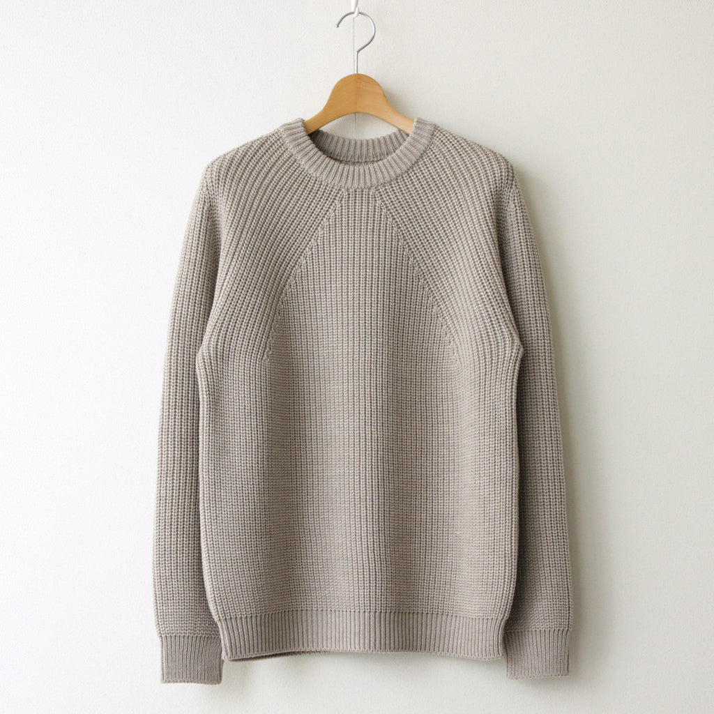 SIGNATURE CREW NECK #BEIGE [BN-23FM-030]