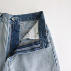 13.5oz DENIM HIGH WAIST WIDE FADE #ICE INDIGO [16841 40518]