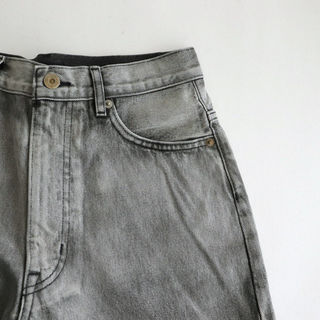13.5oz DENIM HIGH WAIST WIDE FADE #ICE BLACK [16841 40518]