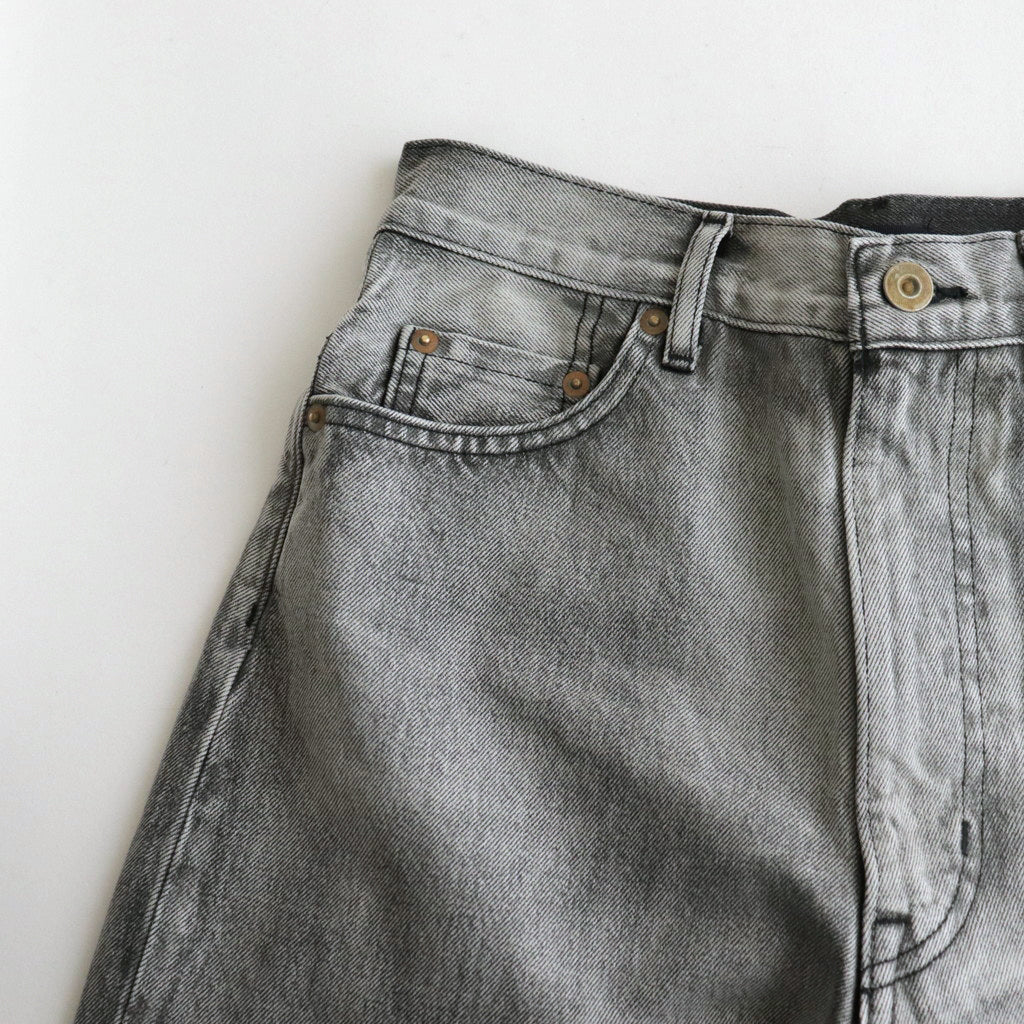 13.5oz DENIM HIGH WAIST WIDE FADE #ICE BLACK [16841 40518]