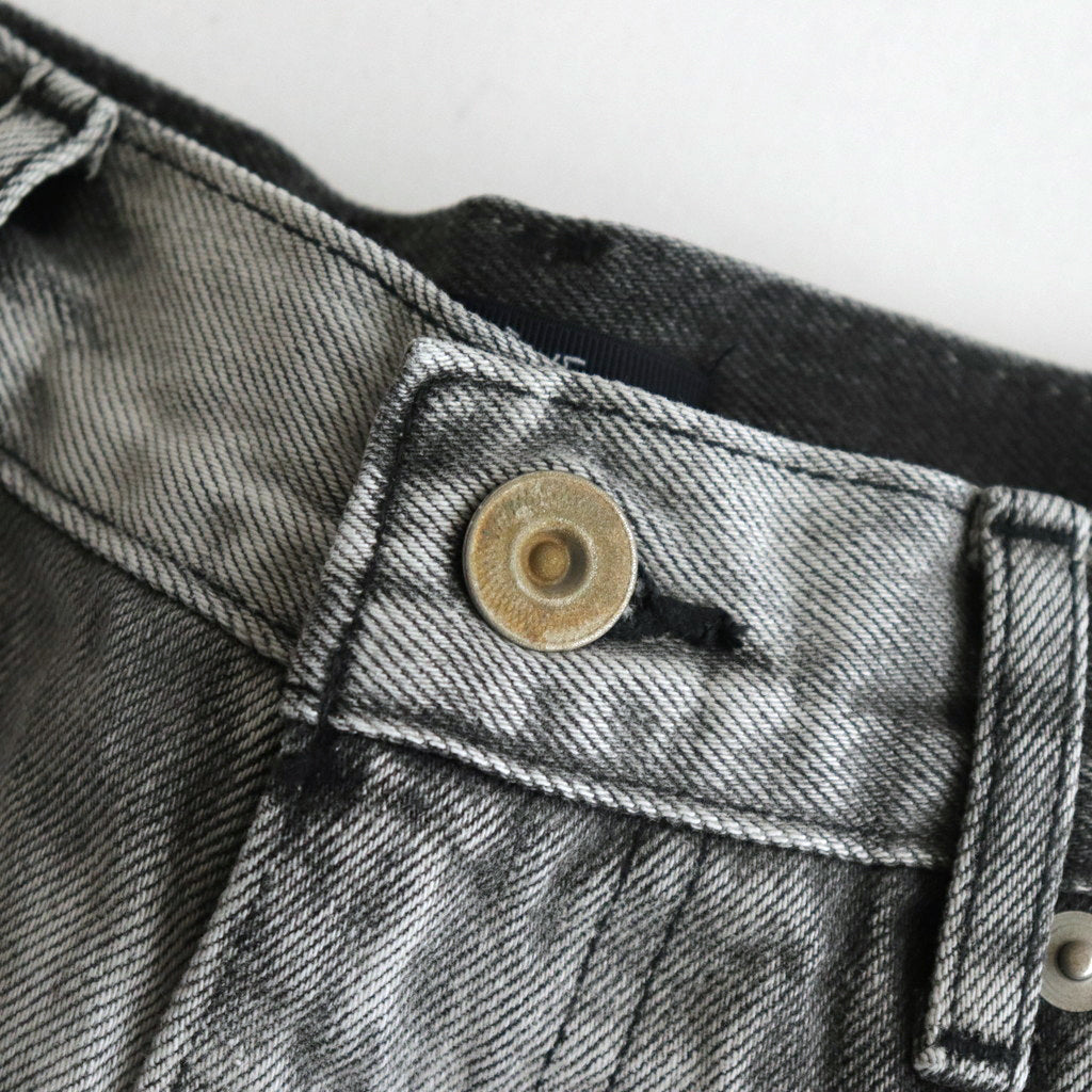 13.5oz DENIM HIGH WAIST WIDE FADE #ICE BLACK [16841 40518]