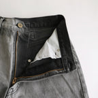 13.5oz DENIM HIGH WAIST WIDE FADE #ICE BLACK [16841 40518]