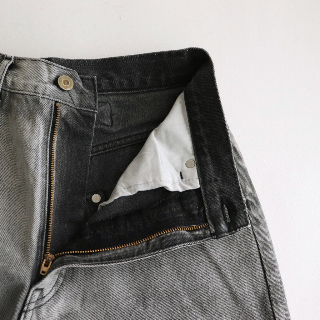 13.5oz DENIM HIGH WAIST WIDE FADE #ICE BLACK [16841 40518]