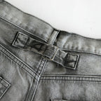 13.5oz DENIM HIGH WAIST WIDE FADE #ICE BLACK [16841 40518]