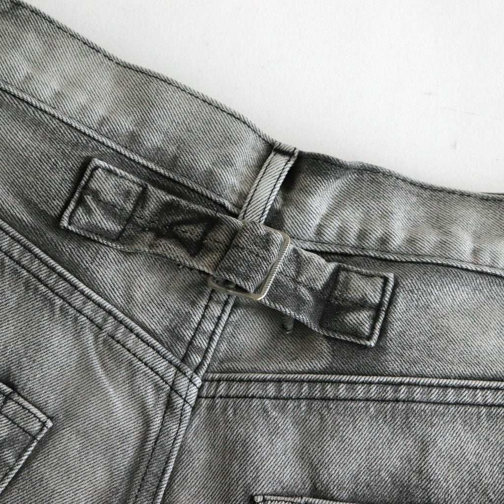 13.5oz DENIM HIGH WAIST WIDE FADE #ICE BLACK [16841 40518]