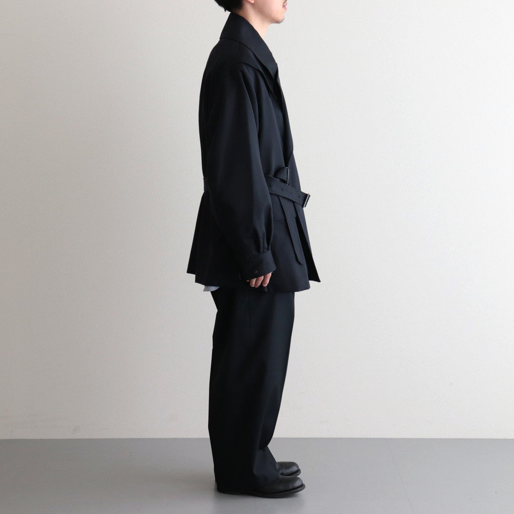 Wool Mohair Motorcycle Jacket #DarkNavy [BHS23F012Mo]