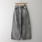 13.5oz DENIM HIGH WAIST WIDE FADE #ICE BLACK [16841 40518]