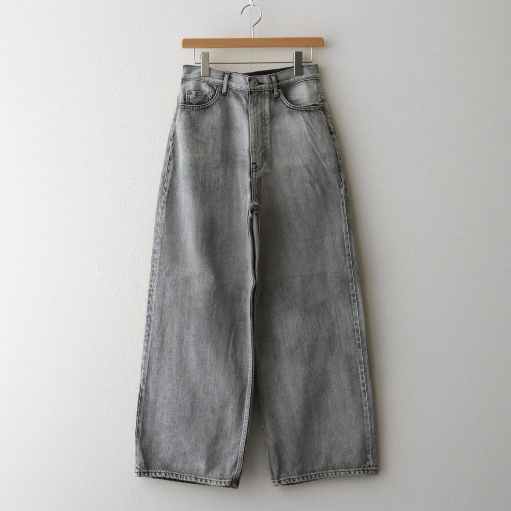 13.5oz DENIM HIGH WAIST WIDE FADE #ICE BLACK [16841 40518]