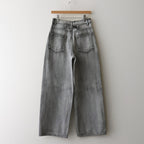 13.5oz DENIM HIGH WAIST WIDE FADE #ICE BLACK [16841 40518]