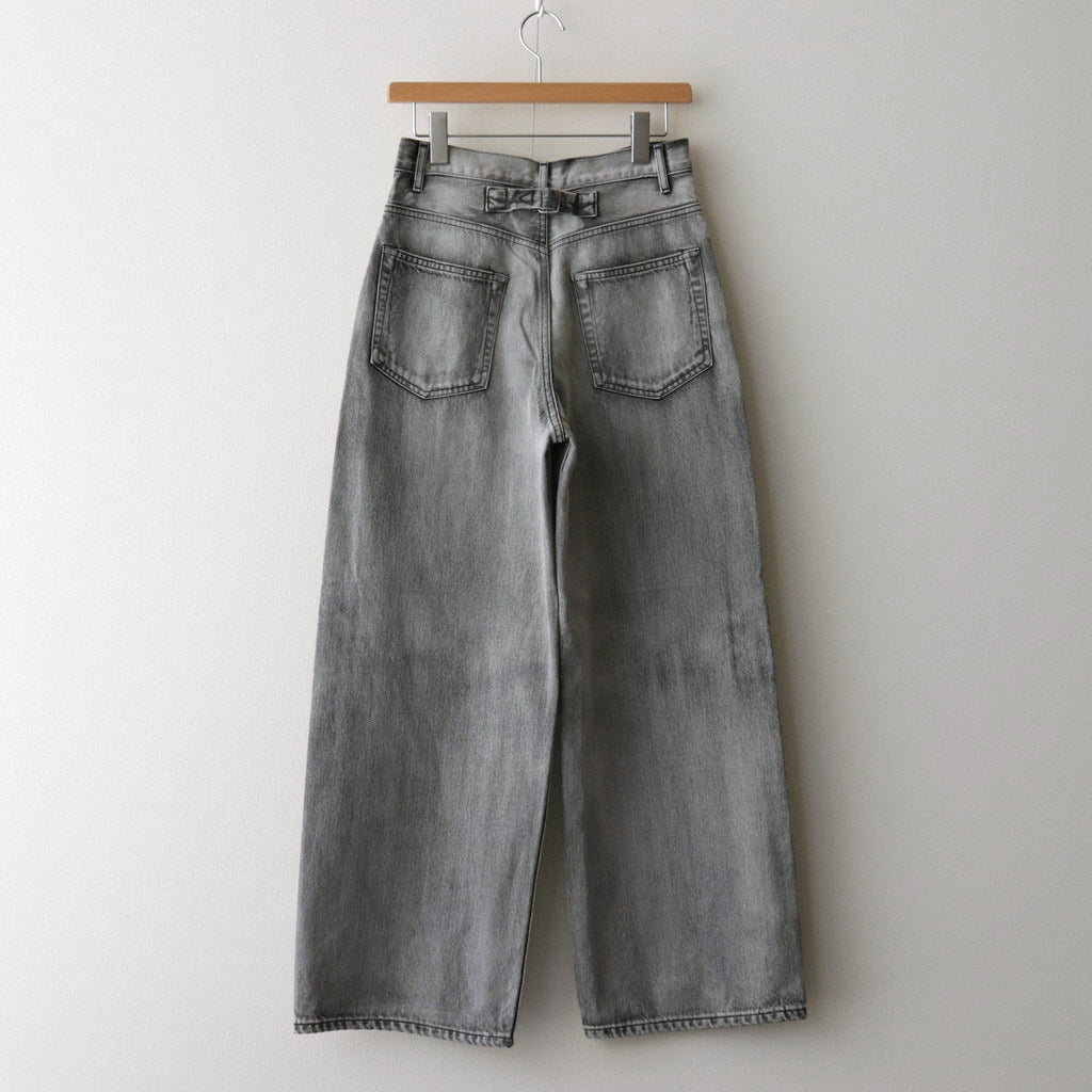 13.5oz DENIM HIGH WAIST WIDE FADE #ICE BLACK [16841 40518]