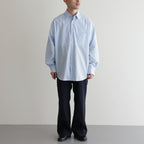 ORGANIC GIZA TYPEWRITER COMFORT FIT SHIRT #SAX BLUE [A24A-09SH01C]