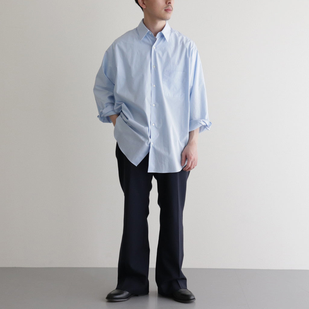 ORGANIC GIZA TYPEWRITER COMFORT FIT SHIRT #SAX BLUE [A24A-09SH01C]