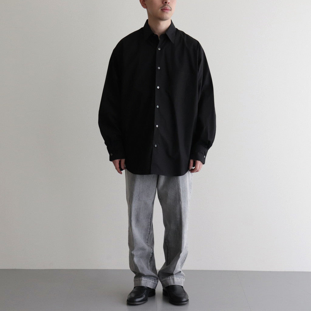 ORGANIC GIZA TYPEWRITER COMFORT FIT SHIRT #BLACK [A24A-09SH01C]