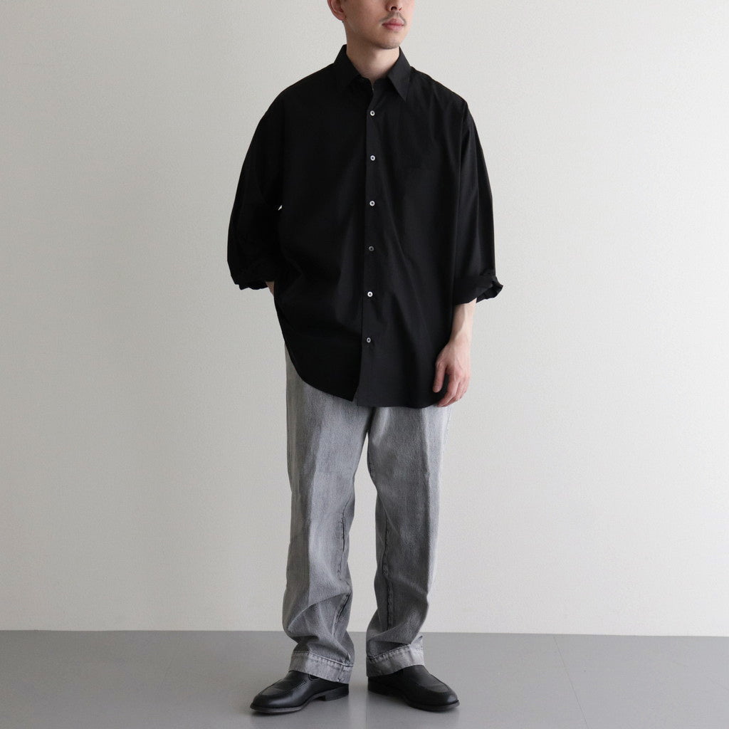 ORGANIC GIZA TYPEWRITER COMFORT FIT SHIRT #BLACK [A24A-09SH01C]