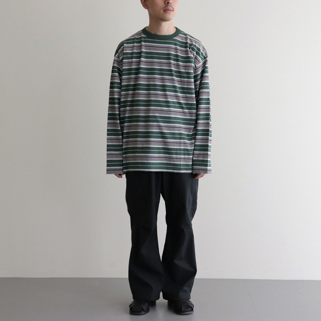 BORDER LS TOP #GREEN×NAVY [PMAR-CL02]