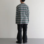 BORDER LS TOP #GREEN×NAVY [PMAR-CL02]