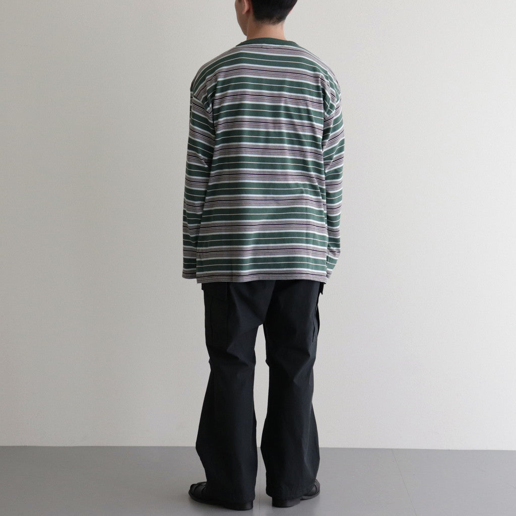BORDER LS TOP #GREEN×NAVY [PMAR-CL02]