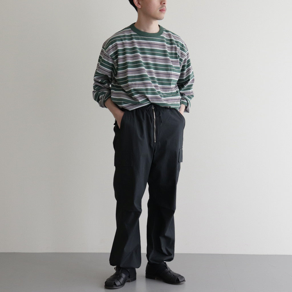 BORDER LS TOP #GREEN×NAVY [PMAR-CL02]