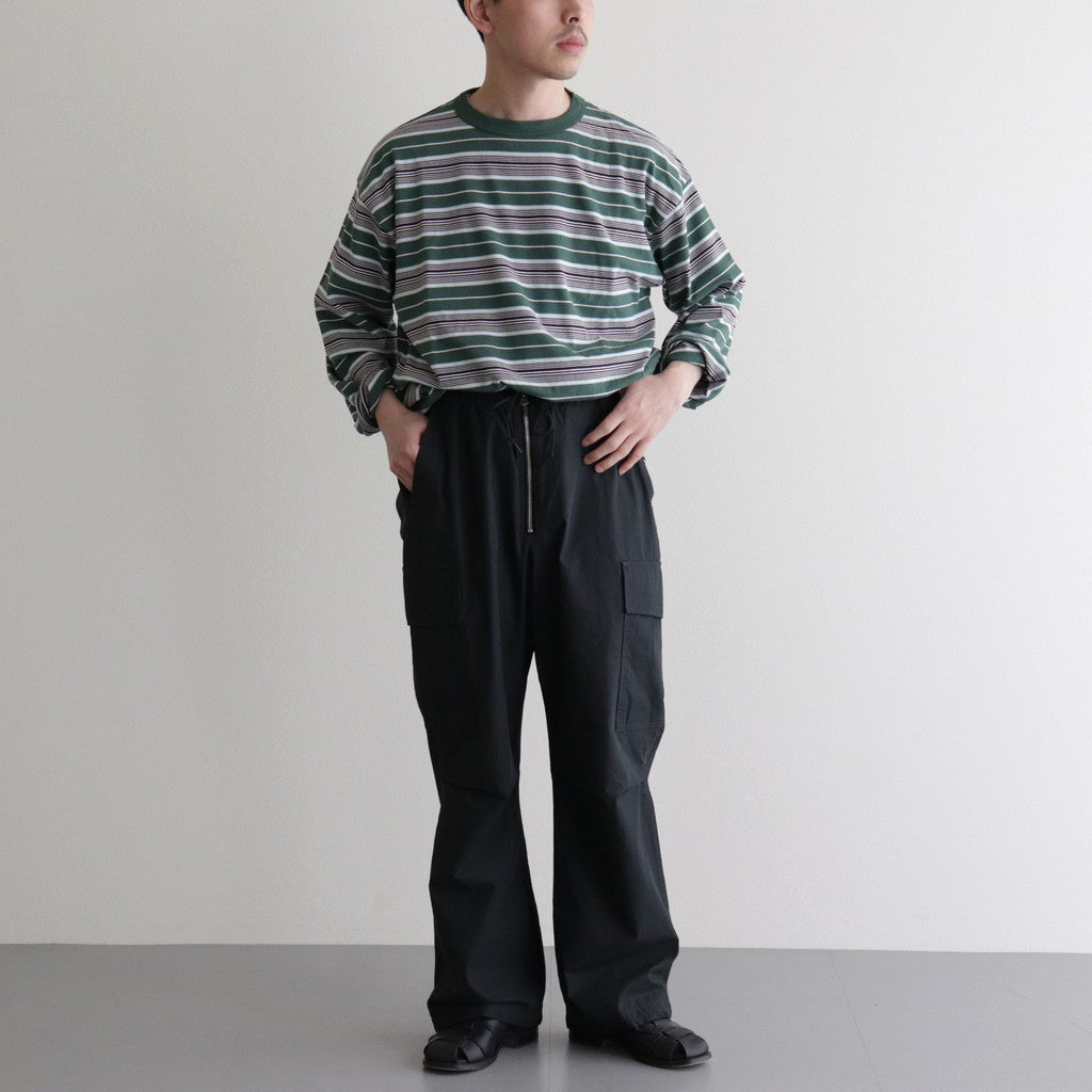 BORDER LS TOP #GREEN×NAVY [PMAR-CL02]