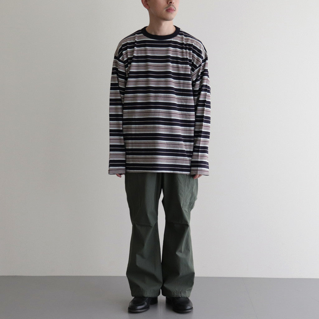 BORDER LS TOP #NAVY×BROWN [PMAR-CL02]