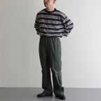 BORDER LS TOP #NAVY×BROWN [PMAR-CL02]