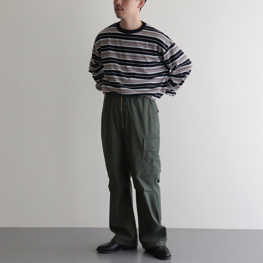 BORDER LS TOP #NAVY×BROWN [PMAR-CL02]