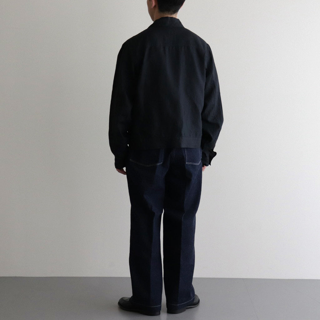 TRUCKER SHIRT-LINEN GARMENT DYE #INK BLACK [SH-LVND-004]