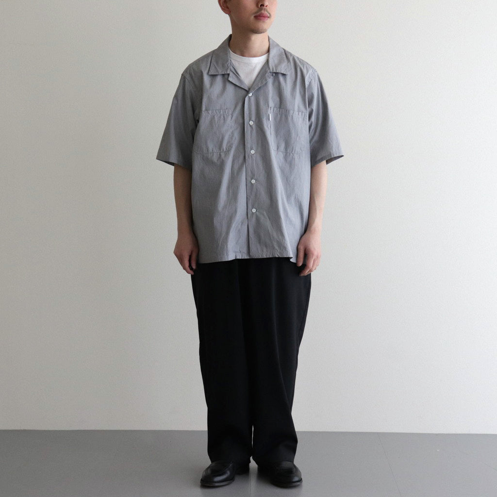 SHORT SLEEVE OPEN COLLAR SHIRT #BLACK STRIPE [SH-WLRS-005]