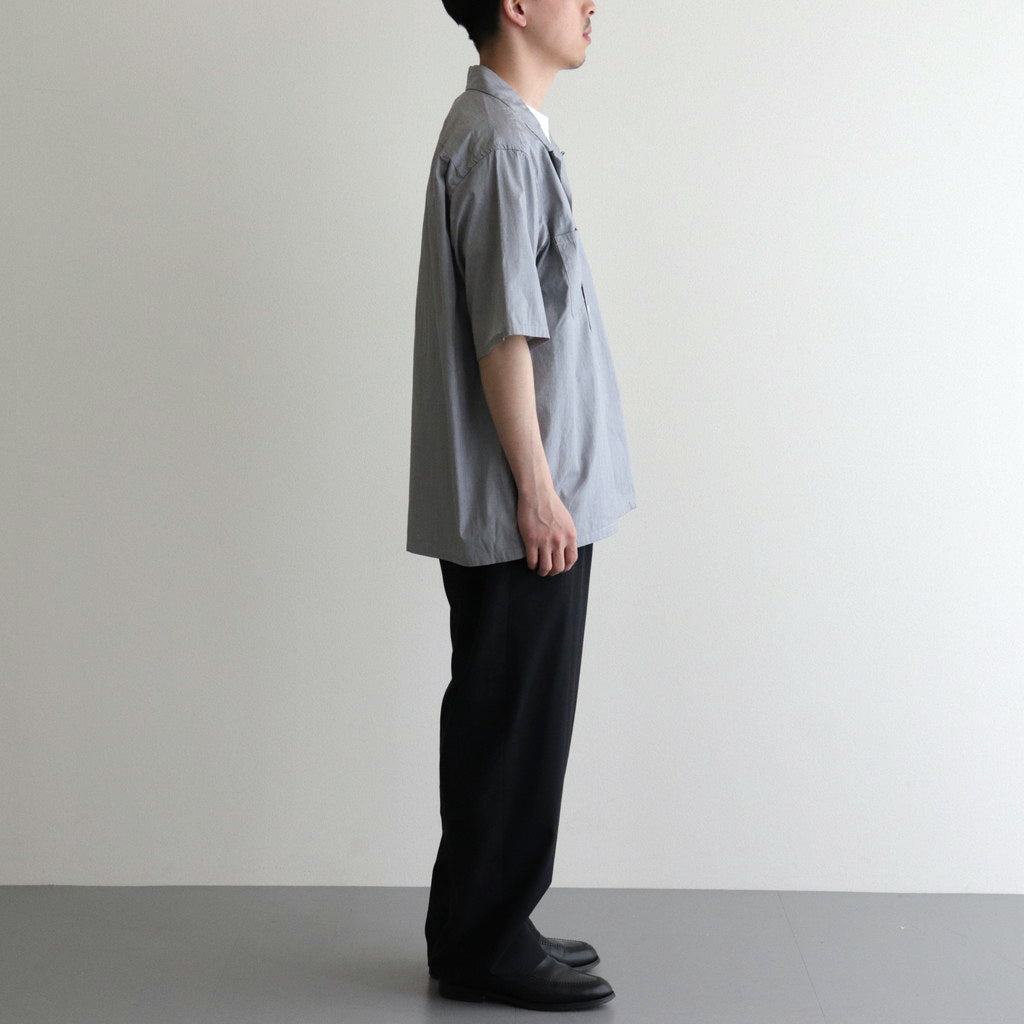 SHORT SLEEVE OPEN COLLAR SHIRT #BLACK STRIPE [SH-WLRS-005]