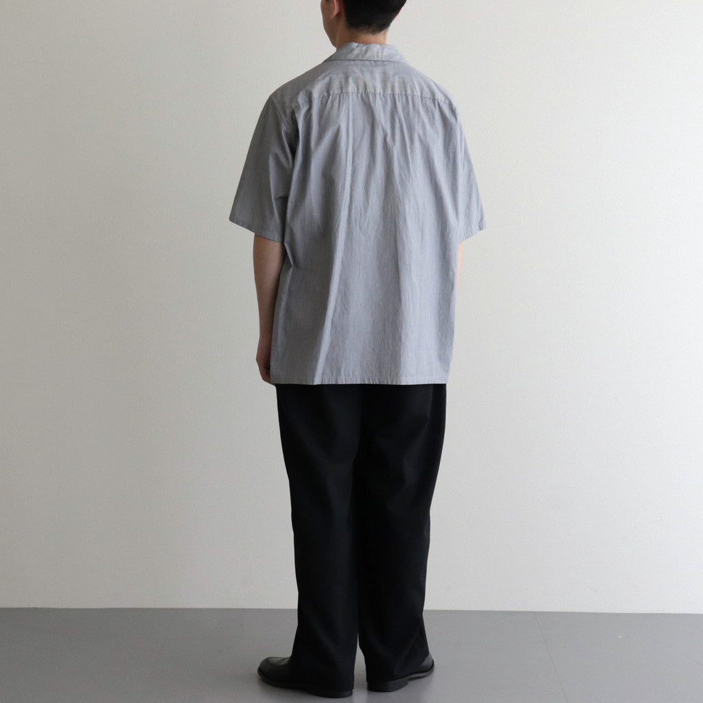 SHORT SLEEVE OPEN COLLAR SHIRT #BLACK STRIPE [SH-WLRS-005]