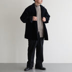 CORDUROY DOUBLE-BREASTED JACKET #GRAYISH NAVY [PMAQ-SJ04]