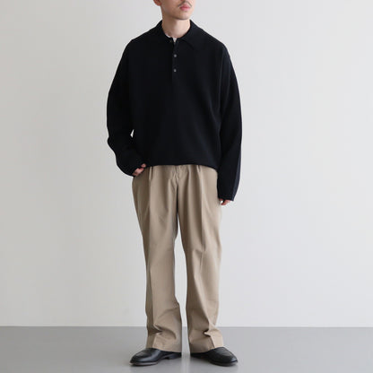 32G SMOOTH WOOL POLO #BLACK [BN-24FM-024]