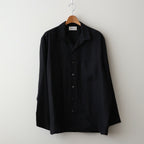 HEMP SHIRTING OPEN COLLAR SHIRT L/S #BLACK [A24A-16SH01C]