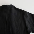 HEMP SHIRTING OPEN COLLAR SHIRT L/S #BLACK [A24A-16SH01C]