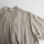 HEMP SHIRTING OPEN COLLAR SHIRT L/S #TAUPE [A24A-16SH01C]