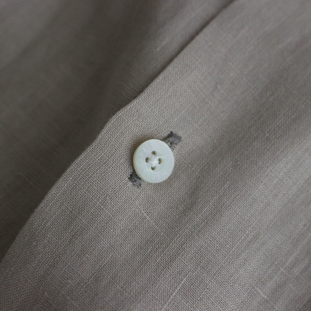 HEMP SHIRTING OPEN COLLAR SHIRT L/S #TAUPE [A24A-16SH01C]