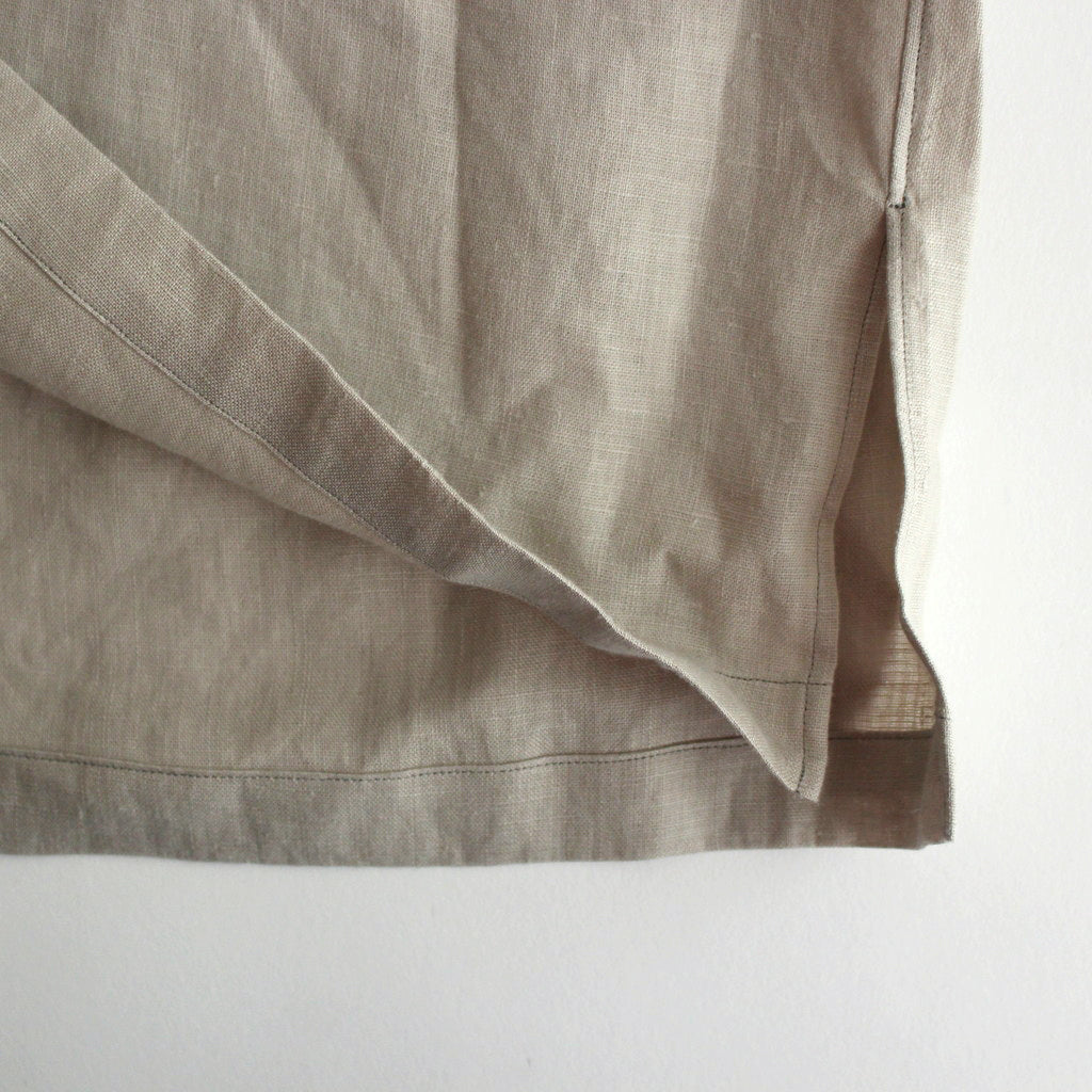HEMP SHIRTING OPEN COLLAR SHIRT L/S #TAUPE [A24A-16SH01C]