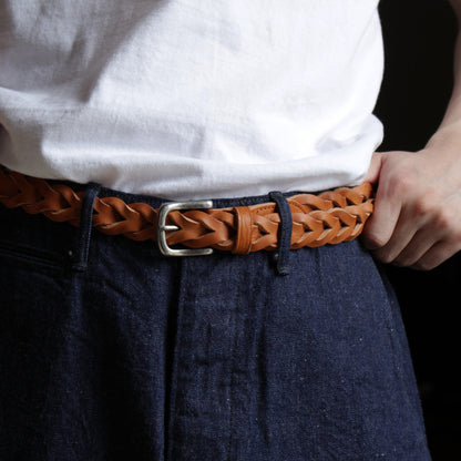 LEATHER MESH BELT #CAMEL [PMAR-AC09]