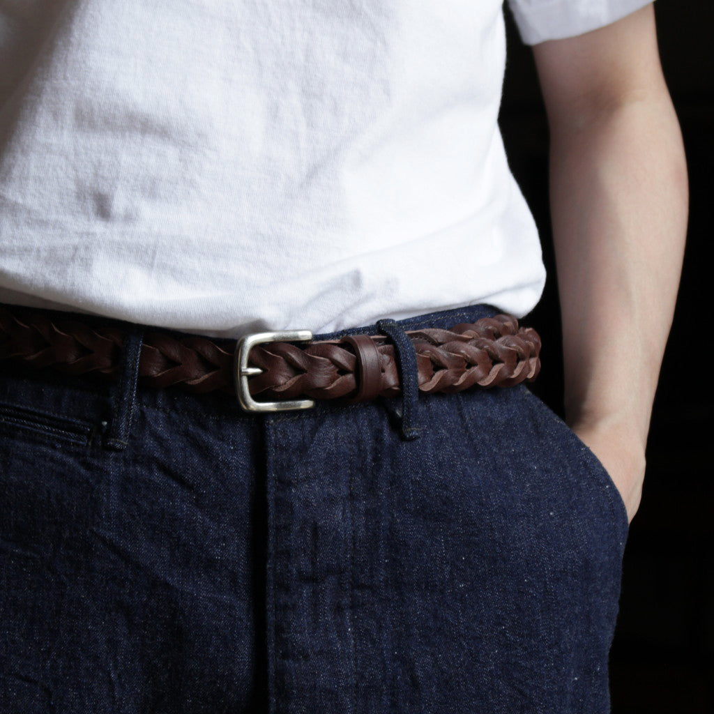 LEATHER MESH BELT #BROWN [PMAR-AC09]