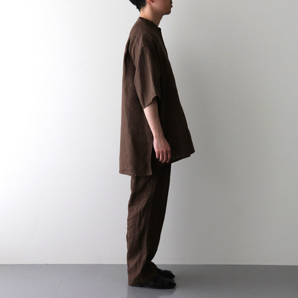 LINEN POPLIN SH #BROWN [17041 50048]